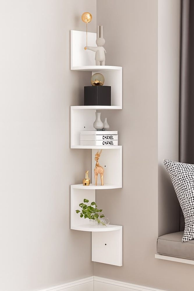 5-Tier Zigzag Corner Shelf
